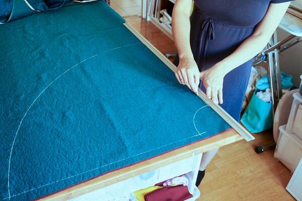 How to make a circle skirt—adding the straight seams