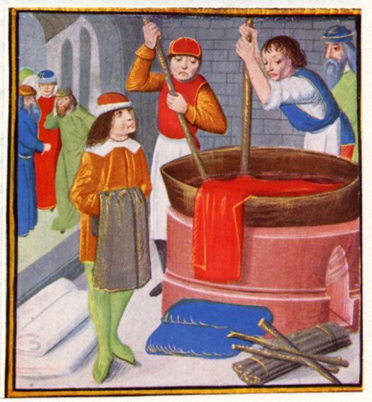 středověký barvíř vlny