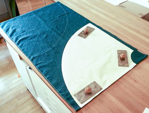 How to make a circle skirt—place the front panel at the fold