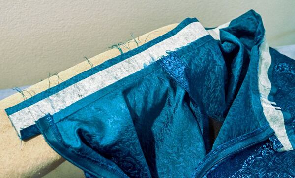 How to make a circle skirt — ironing the seam towards the waistband