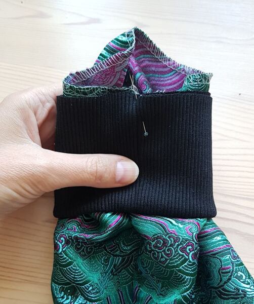 sewing ribbing to bomber jacket