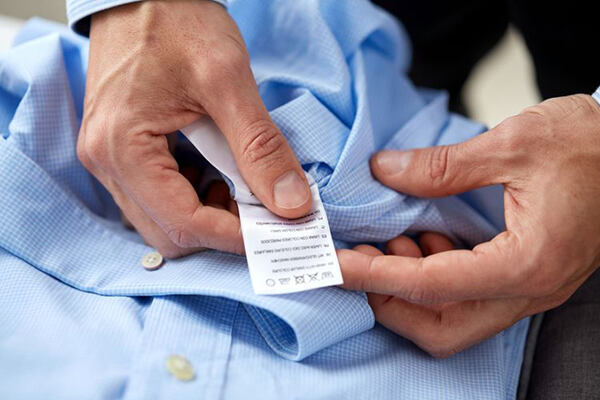 good dry cleaner looks for a tag with composition