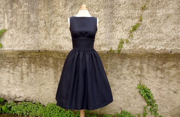 Little black dress in linen