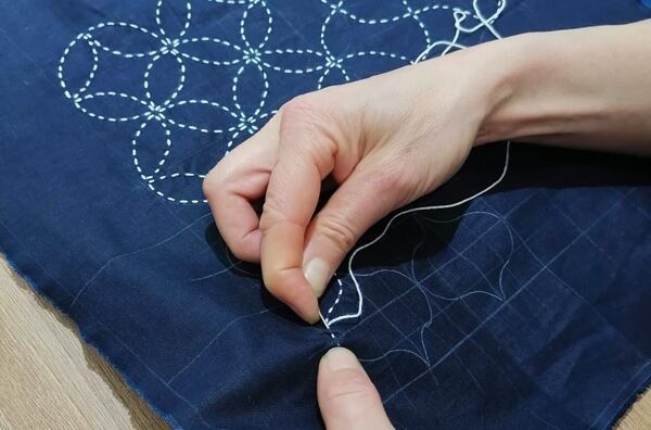 Sashiko stitching Japanese mending technique