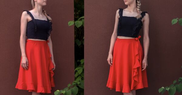 wrap skirt tutorial, pattern