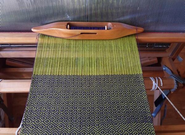 hand woven fabric on a home loom