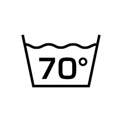 70 degrees Celsius laundry care symbol, hot water wash symbol, washing symbol