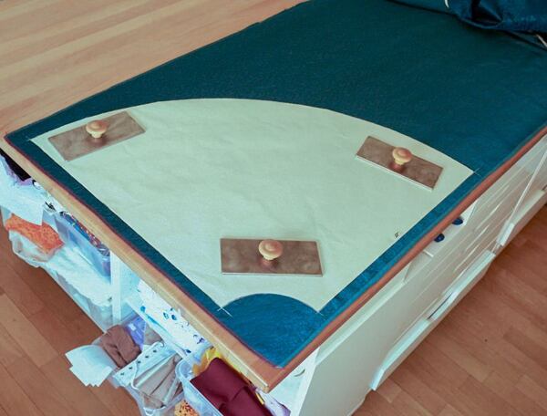 How to make a circle skirt—tracing the pattern on the fabric