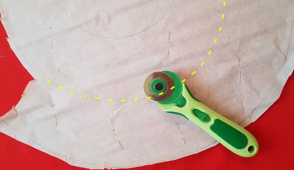 wrap skirt sewing tutorial, spiral ruffle