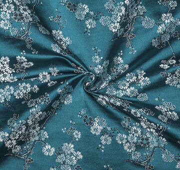 Brocade large Sakura, teal, 1.5m