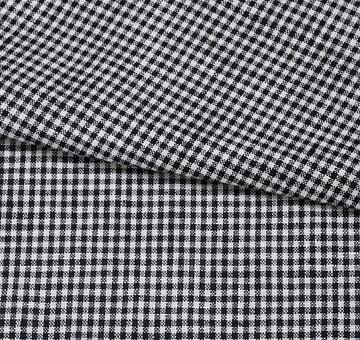 Fine linen fabric, 100% linen, checked, black and white