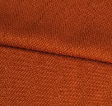 Linen cotton blend fabric, herringbone, orange