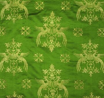 Brocade of Saint Zenobius, handwoven silk with gold, olive