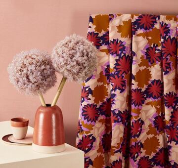 French designer fabric Waterlily Maple, EcoVero, brown