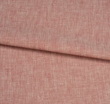 Linen cotton blend fabric, herringbone, dusty red, 0.5m