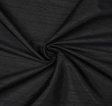Slubbed silk dupioni, black