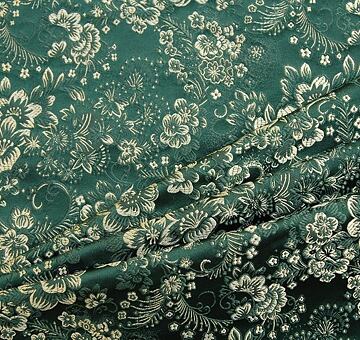 Brocade flower, dark green and gold