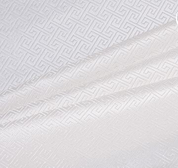 Geometric brocade, white, seconds