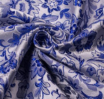 Brocade tradition, blue and white, 1.1m