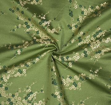 Brocade Sakura, gold and olive