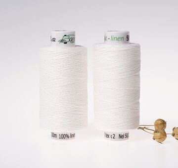 Medium linen thread, 33x2, 200m, ivory white