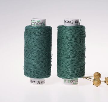 Medium linen thread, 33x2, 200m, blue-green