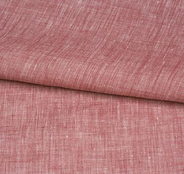 Shot linen fabric, 100% linen, red