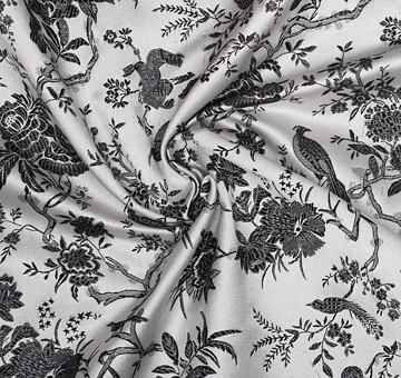 Japanese brocade, black and silver, seconds