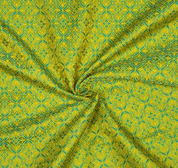 Noble brocade, turquoise and yellow