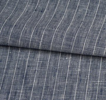 Grey striped linen fabric, 100% linen, 0.5m