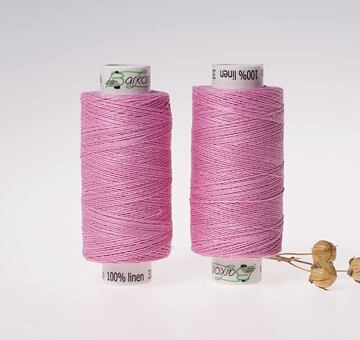 Medium linen thread, 33x2, 200m, pale pink