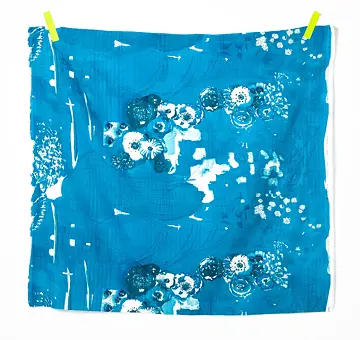Japanese fabric KOMOREBEI, double gauze organic cotton, turquoise