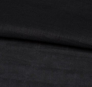 Black fine linen fabric, 100% linen