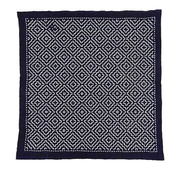 Sashiko Hitomezashi Kit 34 x 34 cm PERSIMON FLOWER, indigo