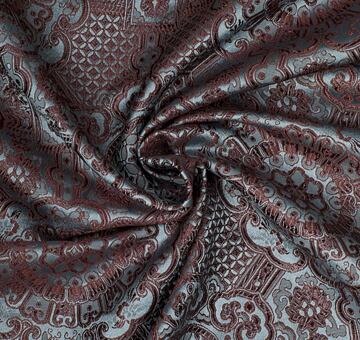 Brocade Ming, brown and steel blue