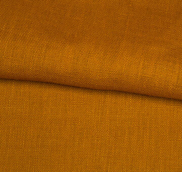 Ochre linen fabric, 100% linen, seconds