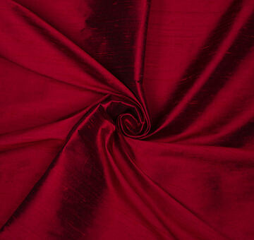 Slubbed silk dupioni, crimson