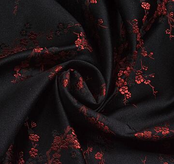 Brocade sakura, black and red