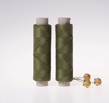 Fine linen thread, 20x3, 100m, army green