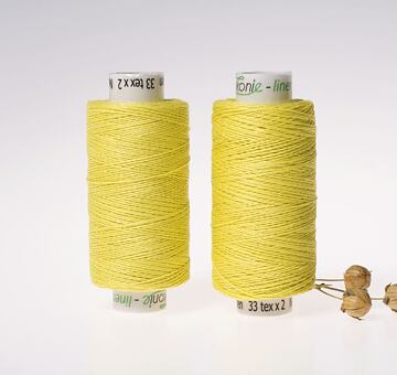 Medium linen thread, 33x2, 200m, hot yellow