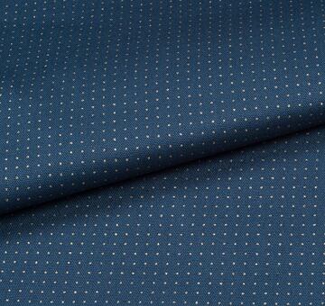 Sashiko fabric by the meter with wash-out dot grid for hitomezashi, indigo blue