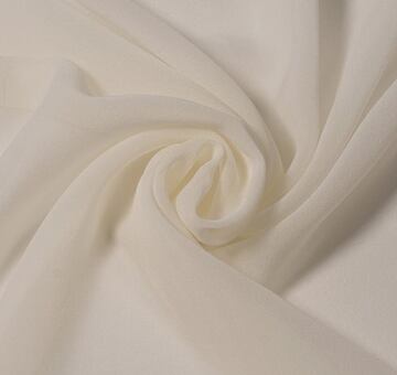 Silk georgette, ivory white, 1.75m