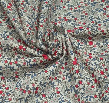 Organic cotton voile, Piona floral print, light grey