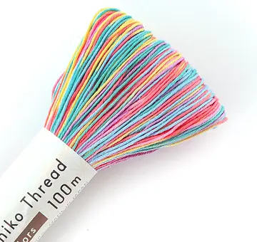 Olympus sashiko thread 100m, rainbow 306