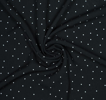 Sartor designer fabric POLKA DOTS, EcoVero, black and white