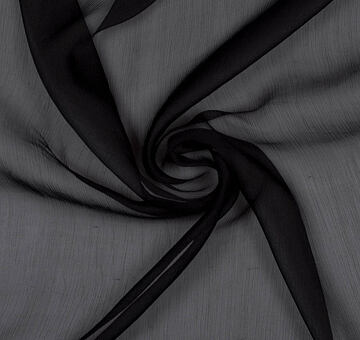 Silk crinkle chiffon, black
