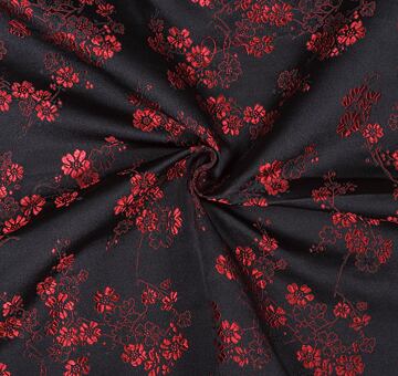 Brocade large Sakura, red and black