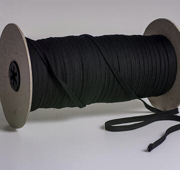 Flat cotton lace, black