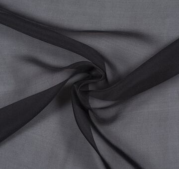 Silk chiffon, black, 1.5m