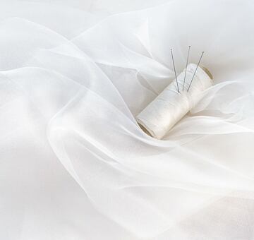 French silk crepeline, ivory white